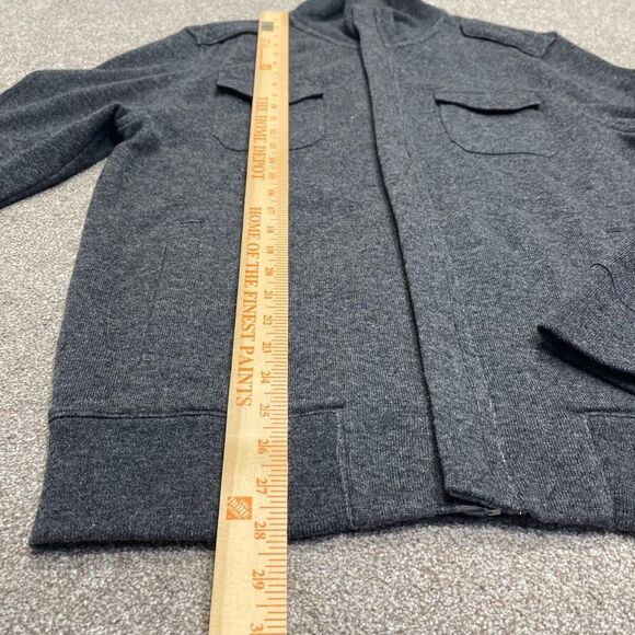 Banana Republic Mens Wool blend Full Zip Fleece Jacket sz large Grey - Picture 10 of 12
